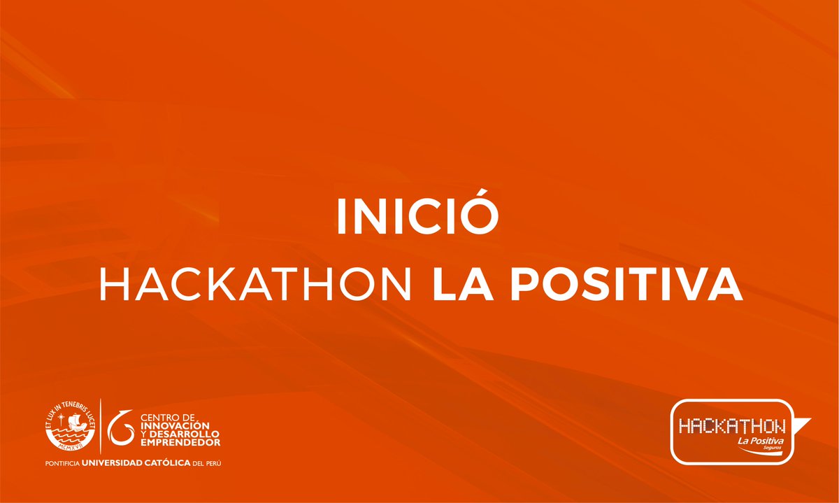 LAB_Positiva's tweet photo. ¡Damos inicio a #HackathonLaPositiva! 
Revisa nuestras redes y quédate pendiente de esta competencia.
¡Buena suerte a todos! https://t.co/ma1AAmupbT