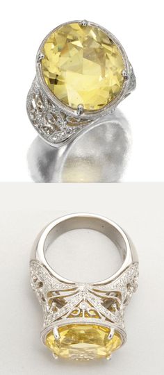 Choukilly's tweet image. YELLOW SAPPHIRE AND DIAMOND RING