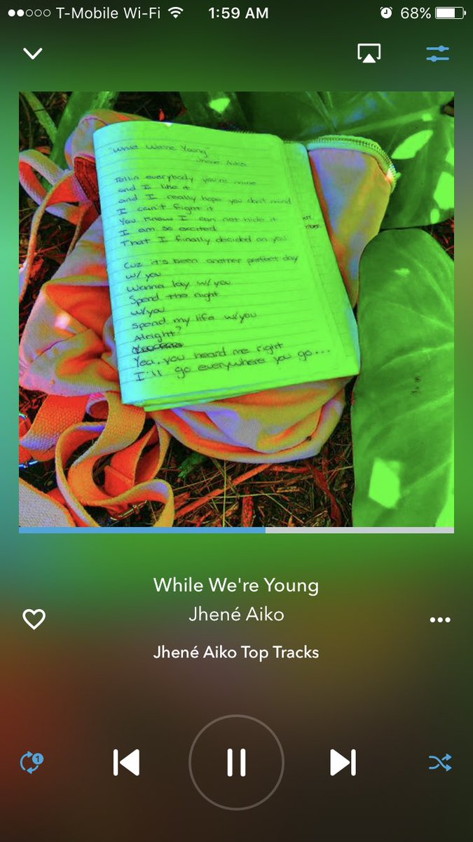 _its_danielle's tweet photo. 🎶 on repeat🎶 #feels #WhileWereYoung @JheneAiko https://t.co/s7F5eq5UA0