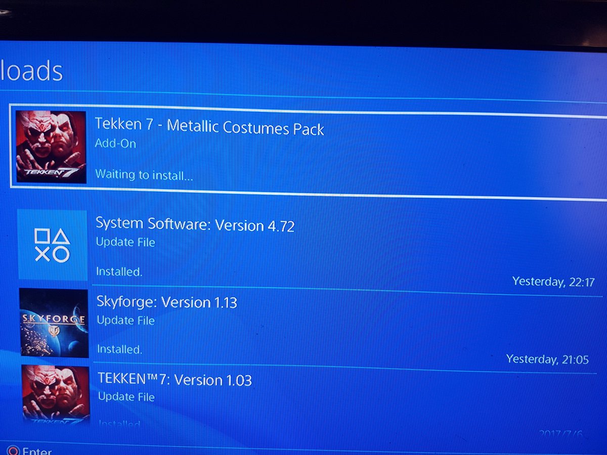Neonits's tweet photo. @AskPS_UK I bought the season pass for @TEKKEN 7 from the store but I download the metallic costumes pack it says cannot find app. help plz https://t.co/LaYTuzDR40