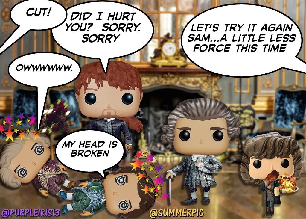 kaybtoo's tweet image. Exactly Thérèse!!
Never a dull moment with the Frasers 😝
As depicted perfectly by Summer &amp;amp; KJ 
#ManThosePOPsAreFierce 👊🏻
#OutlanderRewind