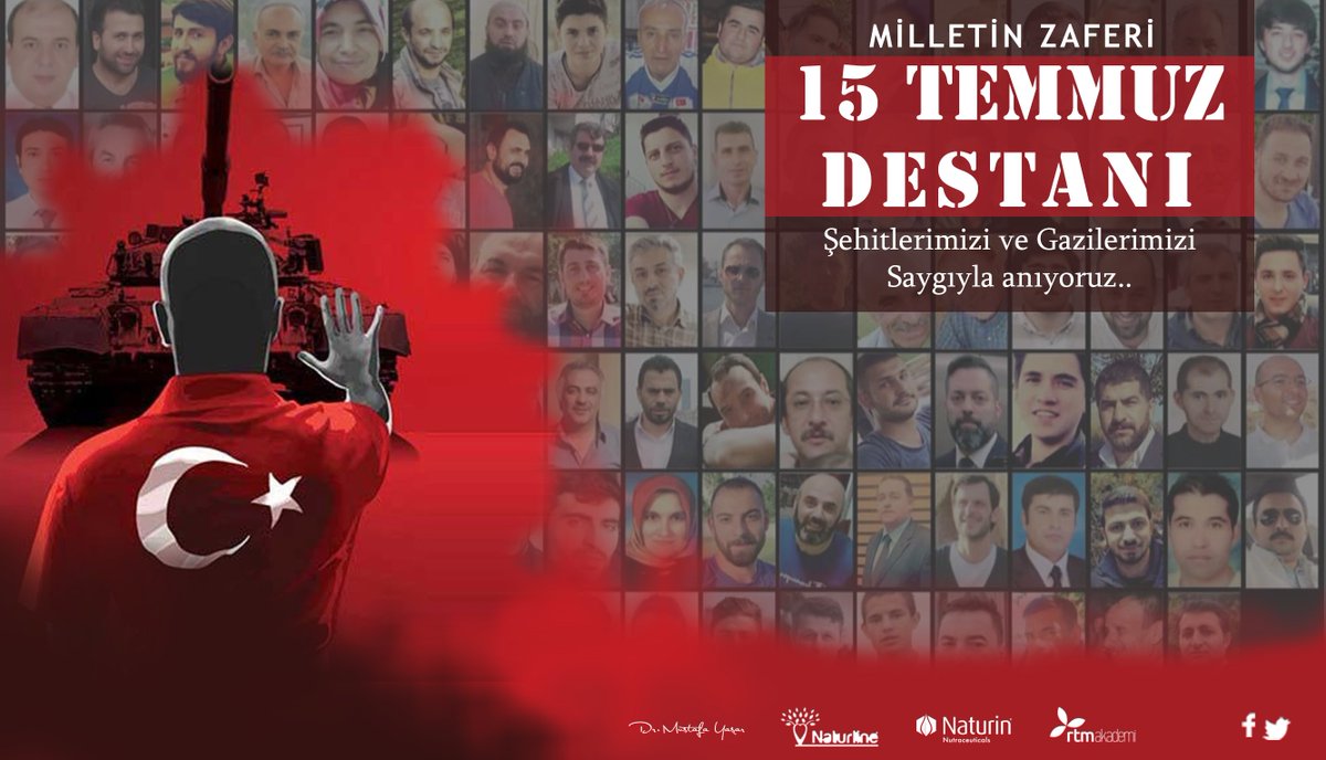 15 Temmuz Şehitlerimizi rahmetle anıyoruz. Aziz milletimizin ortaya koyduğu bu şanlı direnişi asla unutmadık, unutmayacağız! #vakitgelir
