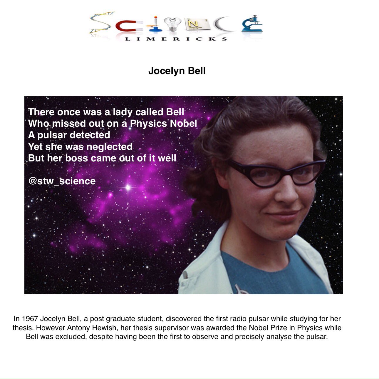 Happy birthday Dame Jocelyn Bell Burnell, 74 today!    