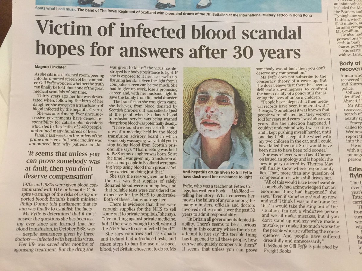Terrific piece in @thetimesscot today about author <a href="/gillfyffe/">Gill Fyffe</a> fight for justice #Contaminatedblood #LifeBlood <a href="/FreightBooks/">Freight Books</a>