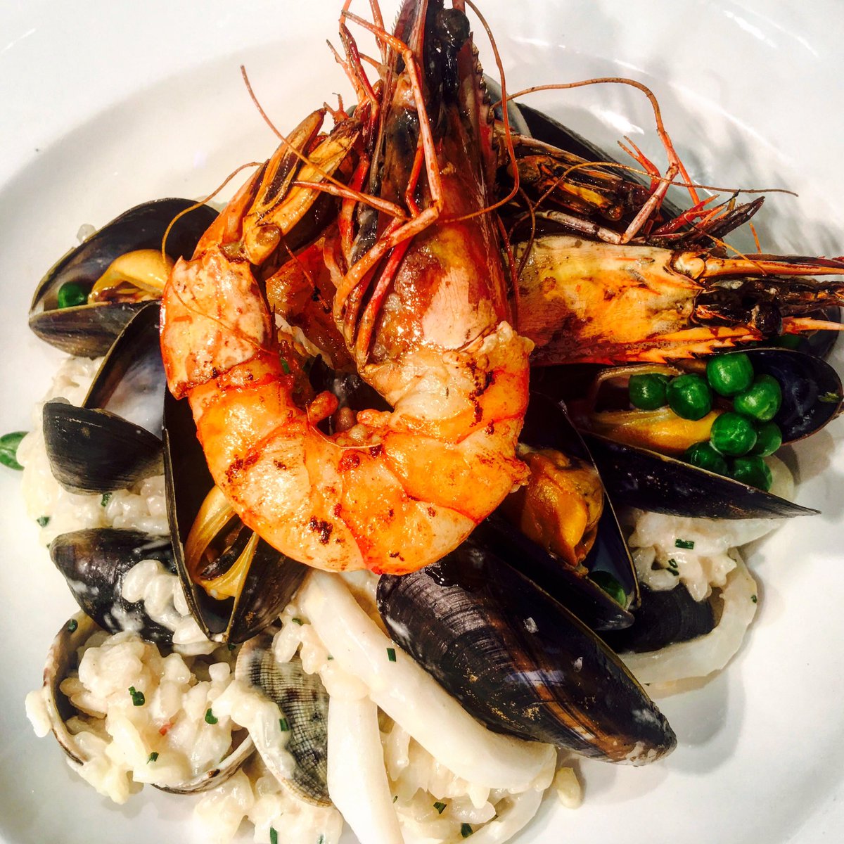 One of our specials this weekend ... seafood risotto 😋 we still have some availability for tonight and tomorrow...call 01708 377717 to book