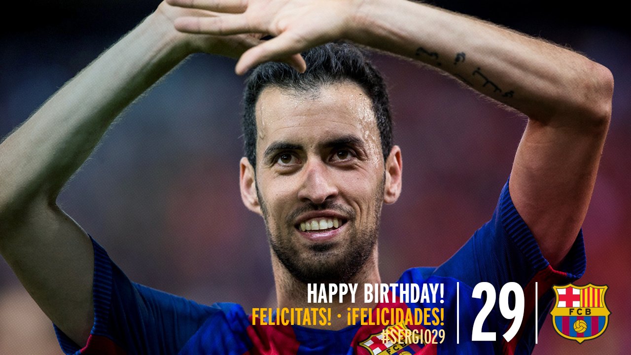 FCBarcelona: Have you sent happy birthday wishes to Sergio Busquets? Use along with your message   