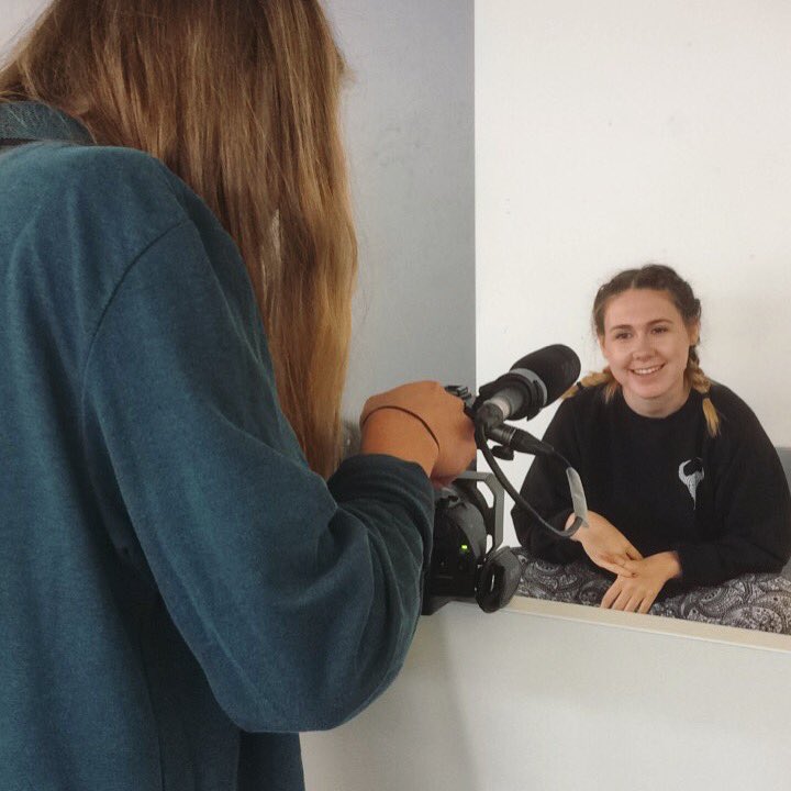 EdinburghMTC's tweet photo. Shooting interviews for our trailer with @ella_chip 📹
#threadbare #threadinburgh #edfringe https://t.co/cxuA0iXT01