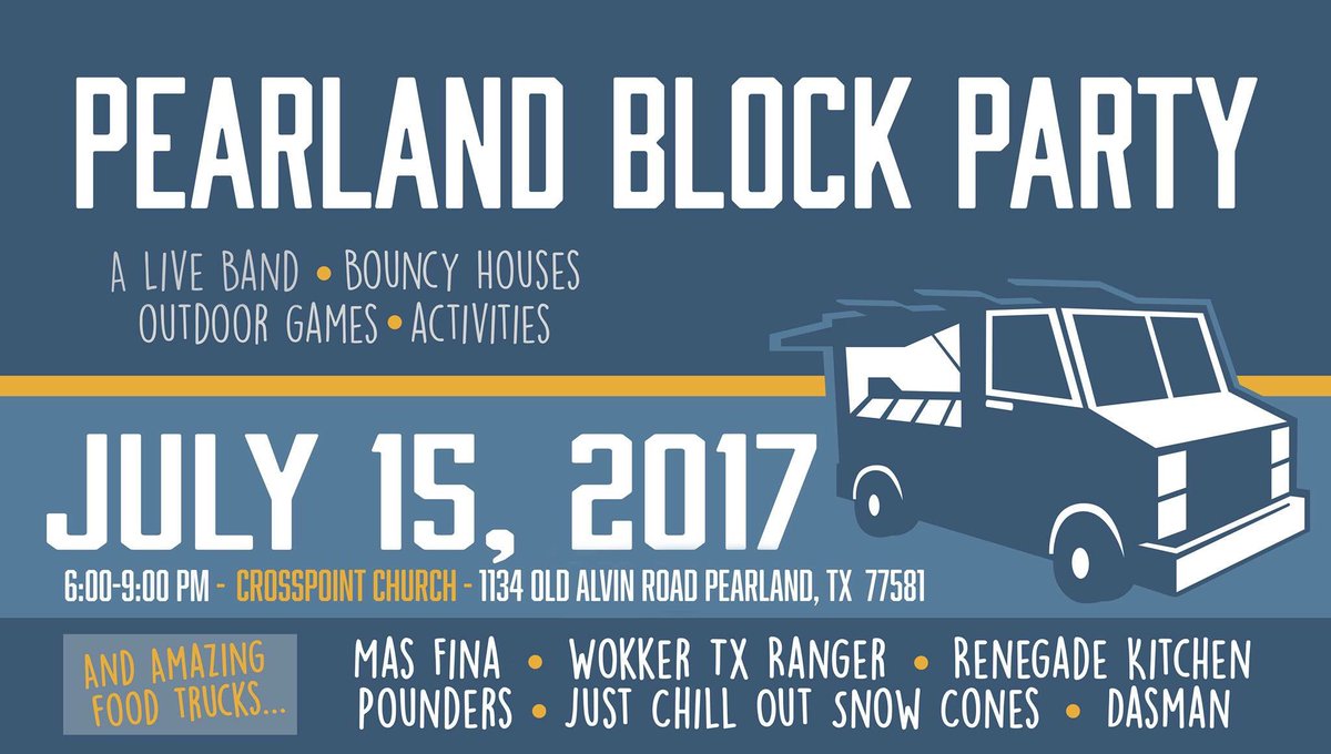 CrosspointTX's tweet photo. Everyone!!! Block Party is tonight! We can't wait to see everyone! https://t.co/tJniORGq2w