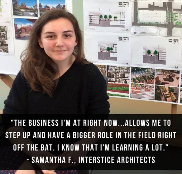 EFY_SF's tweet photo. Intern Samantha F. loves working at @INTERSTICE_Arch, whose small workplace allows her to learn and build relationships with her coworkers. https://t.co/KBa4Ox3qw0