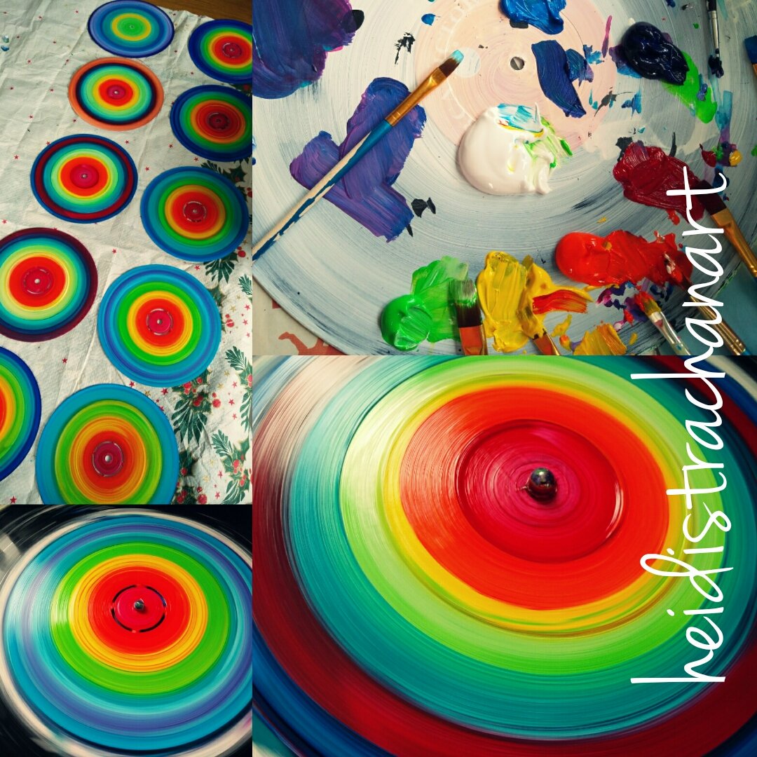 HStrachanArt's tweet photo. #pixlr scenes from my kitchen on this rainy afternoon #rainbow #recordmandala #record #myart #upcycle  #colours #energy #vibrations https://t.co/qcQ3ejNoSO