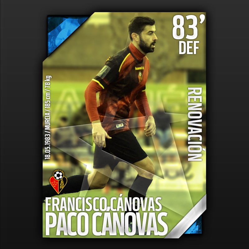 /RINNOVO 2017-18/  

Paco Cánovas giocherà la sua 4ª stagione nel <a href="/CiudadDeMurcia/">CAP Ciudad de Murcia</a> cercando di ascendere di nuovo in 3ª divisione.