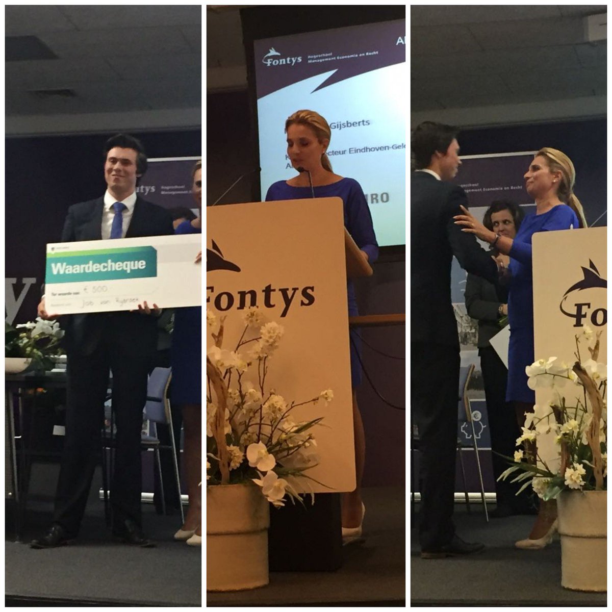 Prijs voor de beste scriptie namens ABN AMRO Bank mogen uitreiken op de diploma uitreiking bij Fontys. <a href="/fontys/">Fontys</a>
