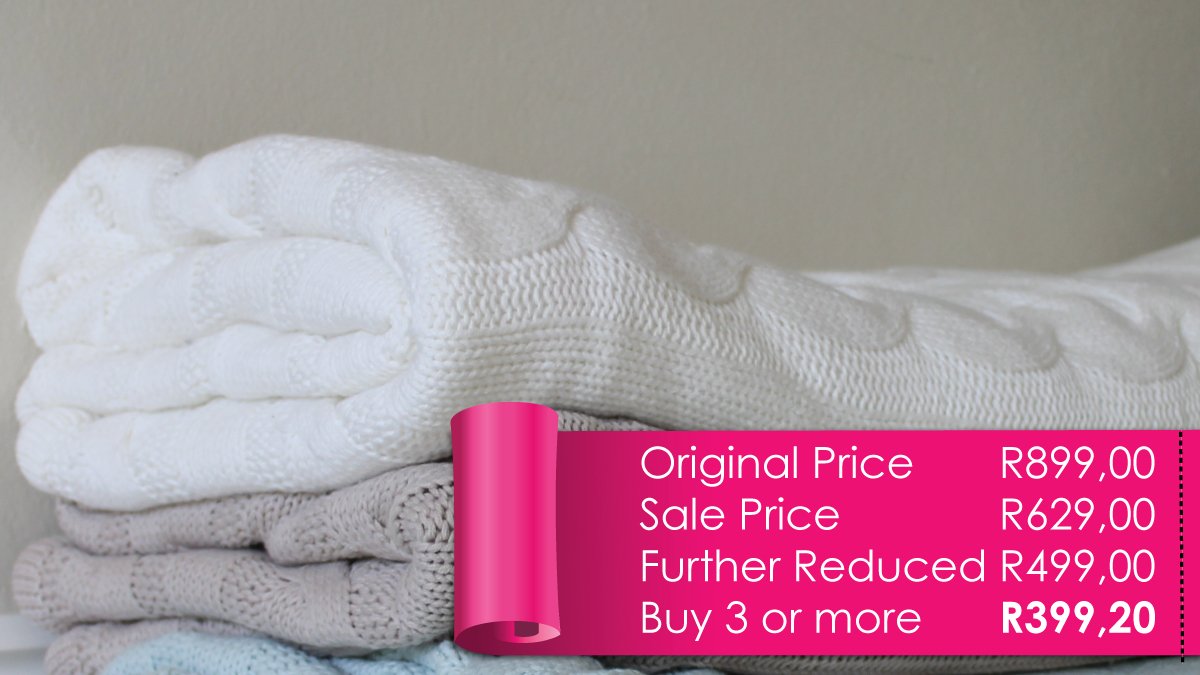 Further reductions &amp; buy 3 or more Sale items to get a further 20% off! Incredible deals like this White Sherpa Throw in-store this weekend!