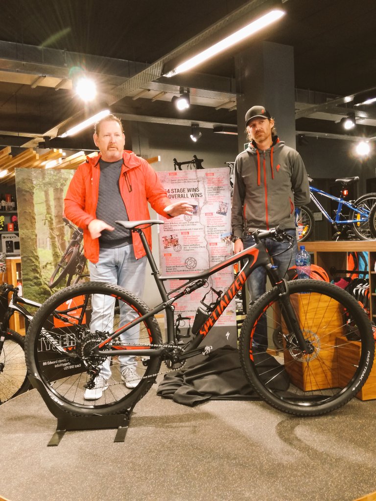 FullSussa's tweet photo. We attended the launch of the 2018 Specialized Epic @TygerbergCycles -
What a piece of kit! https://t.co/gzOYKSCz83