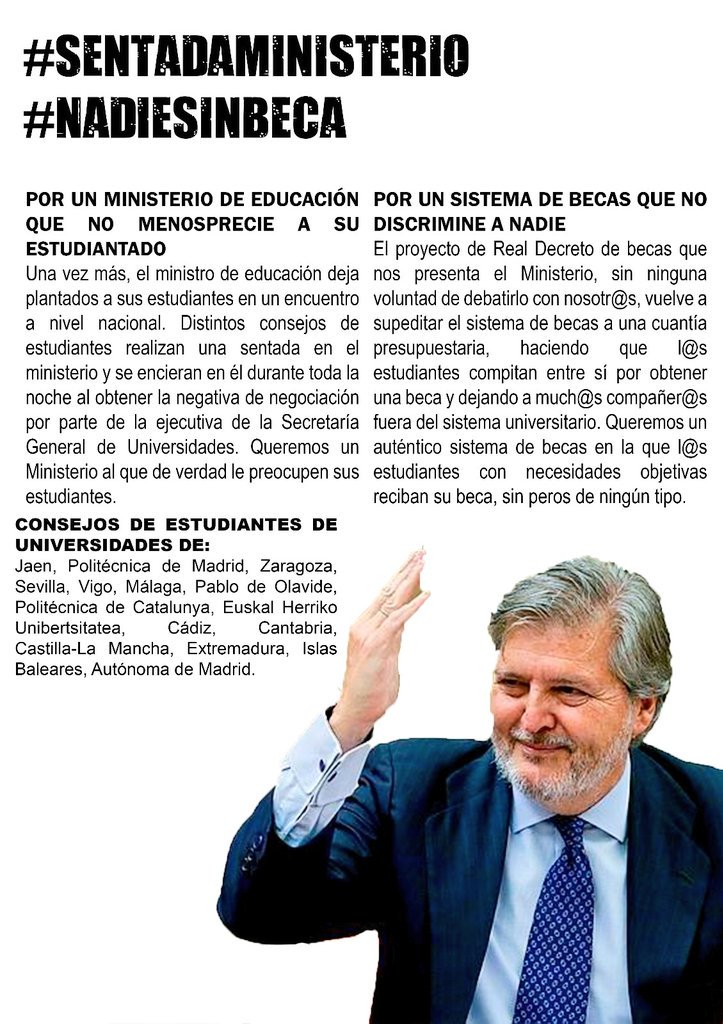 CSE_granada's tweet photo. Desde Granada, todo nuestro apoyo a las estudiantes encerradas en el Ministerio de Educación desde anoche. #SentadaMinisterio #NadieSinBeca https://t.co/vRcFYthGZl