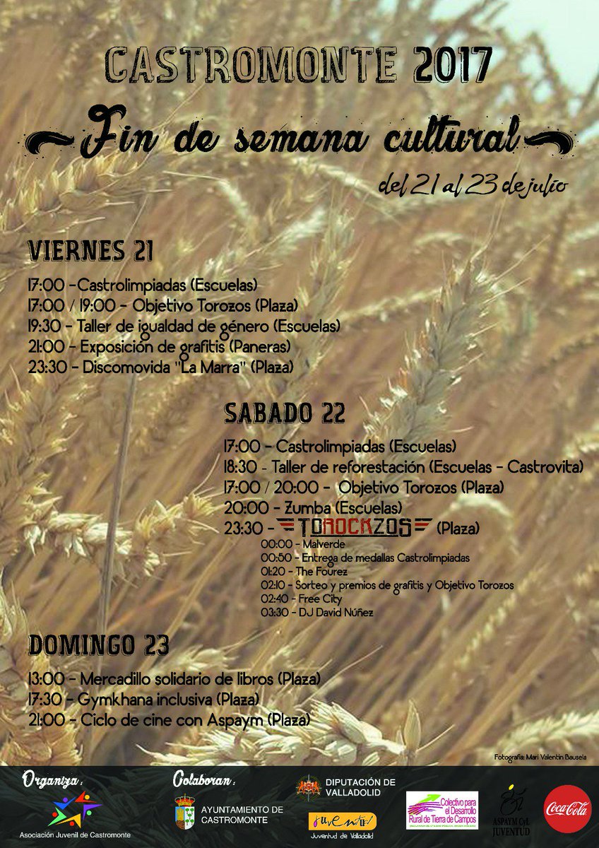 AJCastromonte's tweet image. ¿No tienes plan para el próximo finde? ¡Ven a #castromonte al fin de semana cultural y al festival de rock #torockzos! 🙌🎶🎸