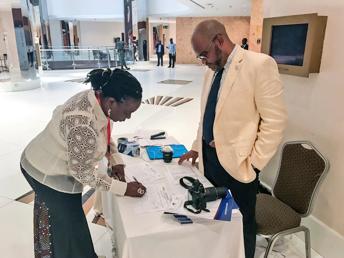 sentellbarnes's tweet photo. Sen. @BiodunOlujimi signing in during @IRIglobal #HowPartiesWin workshop in #Lagos https://t.co/6hIkNlaP59