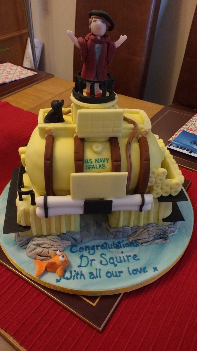 SquireRachael's tweet photo. Lisa Dawkins makes THE most incredible cakes. Such a wonderful surprise! @klausdodds & @AlPinkerton I will save you some! #phdcakes #sealab https://t.co/tUsfujzeQ1