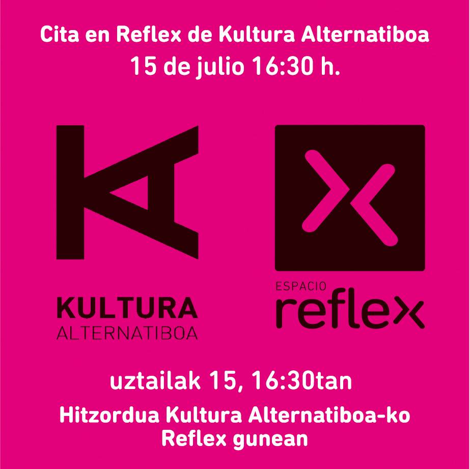 KAlternatiboa's tweet photo. GAUR|HOY
KA Topaketa #21 @EspacioReflex
Info: https://t.co/0Me2fKhcwn
#KA #KulturaAlternatiboa
#OinarrizkoKultura #Transformazioa https://t.co/t6zLzsDm1R