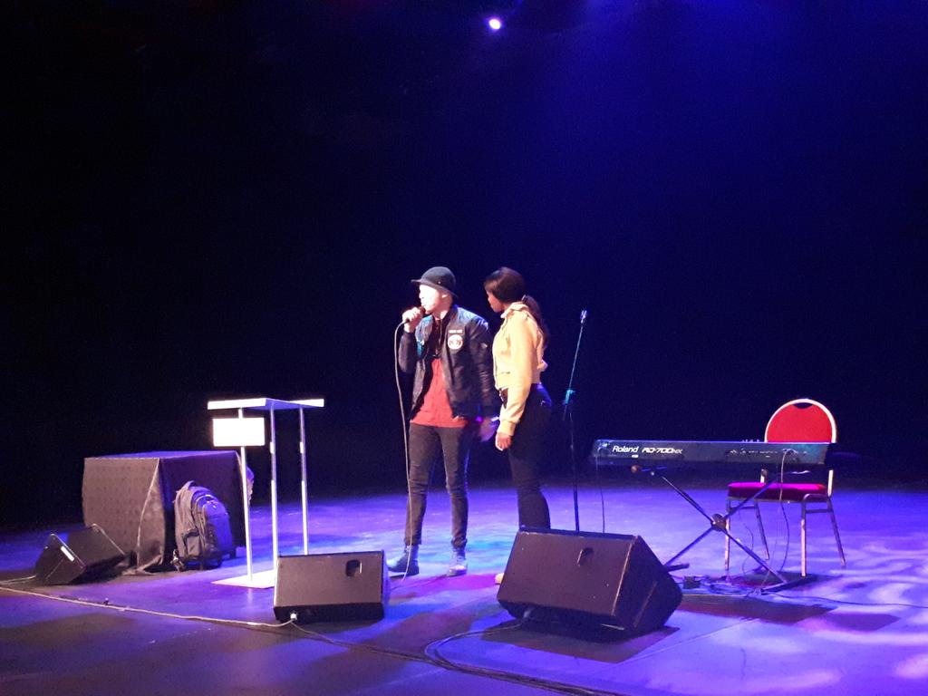 MothoFelaOnX's tweet photo. Gaddafi  the poet live on stage... #TheNextLevelBook launch https://t.co/2YHEphTbBz