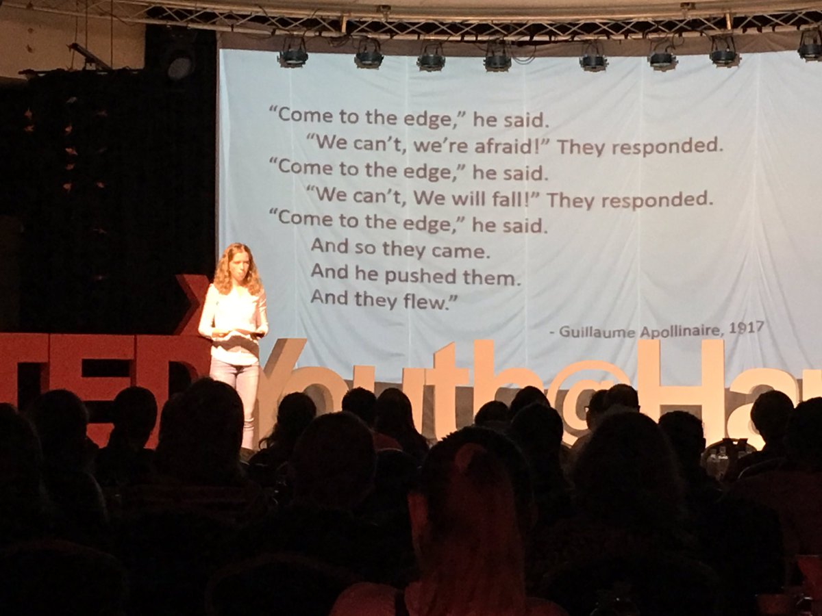 Katie Randall asking whether her art GCSE has the same value as her science one? 'Creativity is vital in education too' #TEDxYouthHarlow