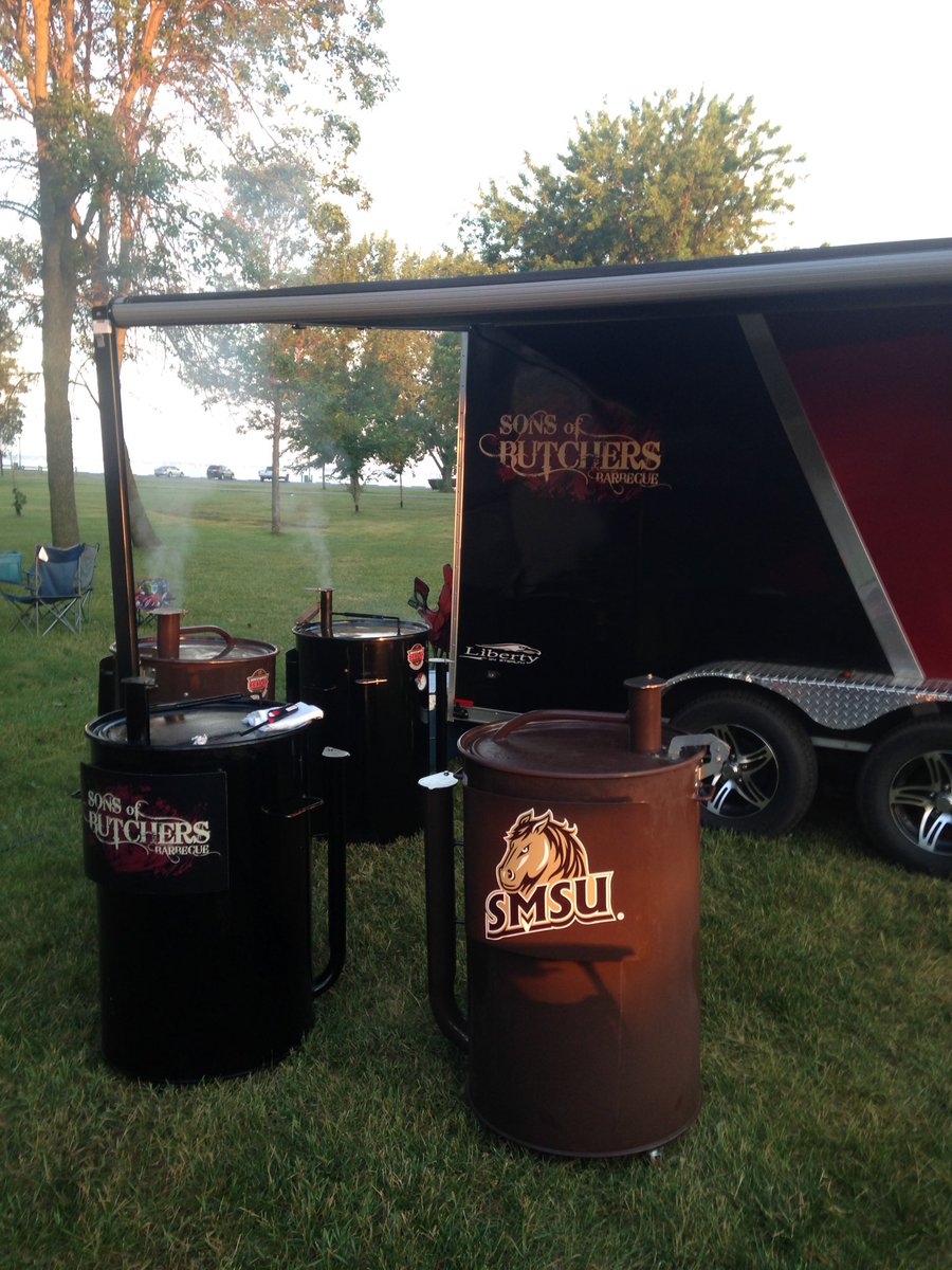 It's a beautiful day for lightin' the cans at Cookin' on Kampeska in Watertown SD. Good luck to all the teams competing! #mnbbqcrew #kcbs