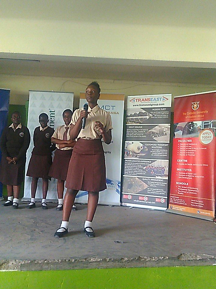 Mama Nina girls on stage....@CUEA_OFFICIAL , #juniorachievers