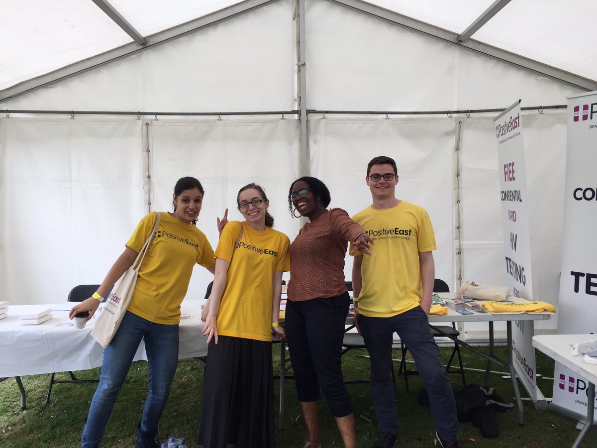PositiveEast's tweet photo. We are here with @wfcouncil providing free HIV testing alongside @BHSexHealth come Walthamstow Garden Party Health Zone and see us https://t.co/CPiRopZi0B