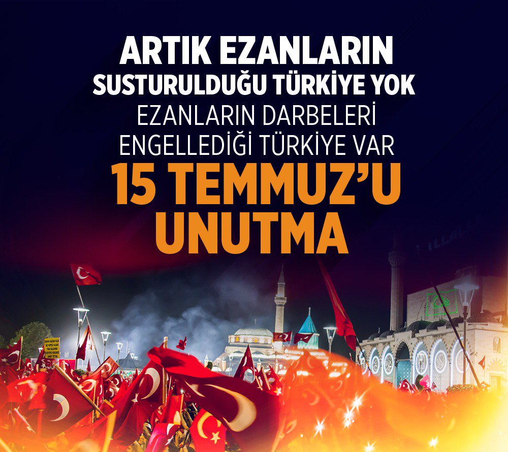 akkadinsultangi's tweet photo. Artık ezanların susturulduğu Türkiye yok
Ezanların darbeleri engellediği Türkiye var. 
15 Temmuz'u unutma. @NurcanOztrkmen https://t.co/5FqAgtoC8g