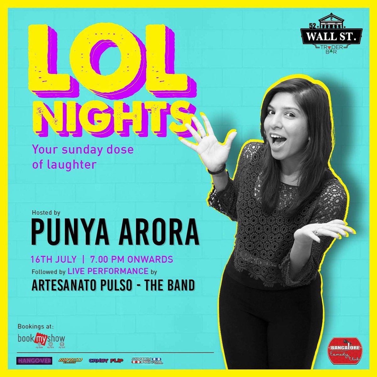 Events_Hangover's tweet photo. Launching a brand new #StandUpComedy evening.
#LOLNIGHTS #SUNDAY (16th July) at @
#52Wallstreet (Koramangala). https://t.co/7Ctl4u03cz