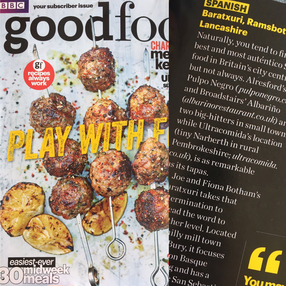 SellersPR's tweet photo. Fantastic to see Alresford's very own @pulponegrotapas recommended in this month's issue of @bbcgoodfood! #staylocaleatglobal #weekendeats https://t.co/7sF4Dj82ZP