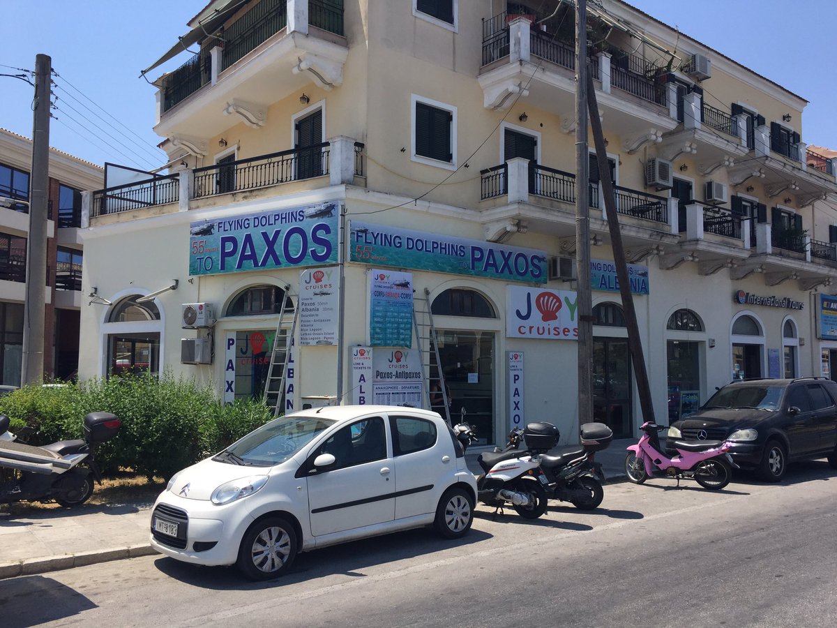 Nella_and_Ced's tweet photo. Boat tickets for Paxos right there for those taking the flying dolphin! Right opposite the setti venti cafe! https://t.co/SXV3r0qucl