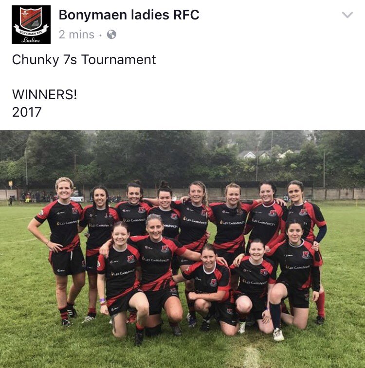 Bonymaenrugby's tweet photo. Well done to our Ladies XV on winning this year's #Chunky7s 🔴⚫️🏉 https://t.co/8GIYE1GPlY