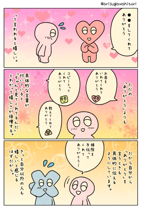 〇〇してくれてありがとう。 