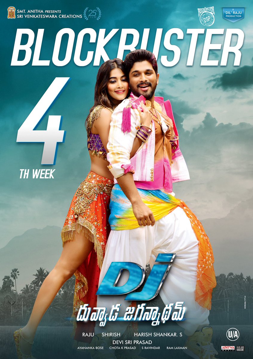 bunnyashok143's tweet photo. #DuvvadaJagannadham 4th week posters #blockbusterDJ https://t.co/Sl9ZLnn7D6