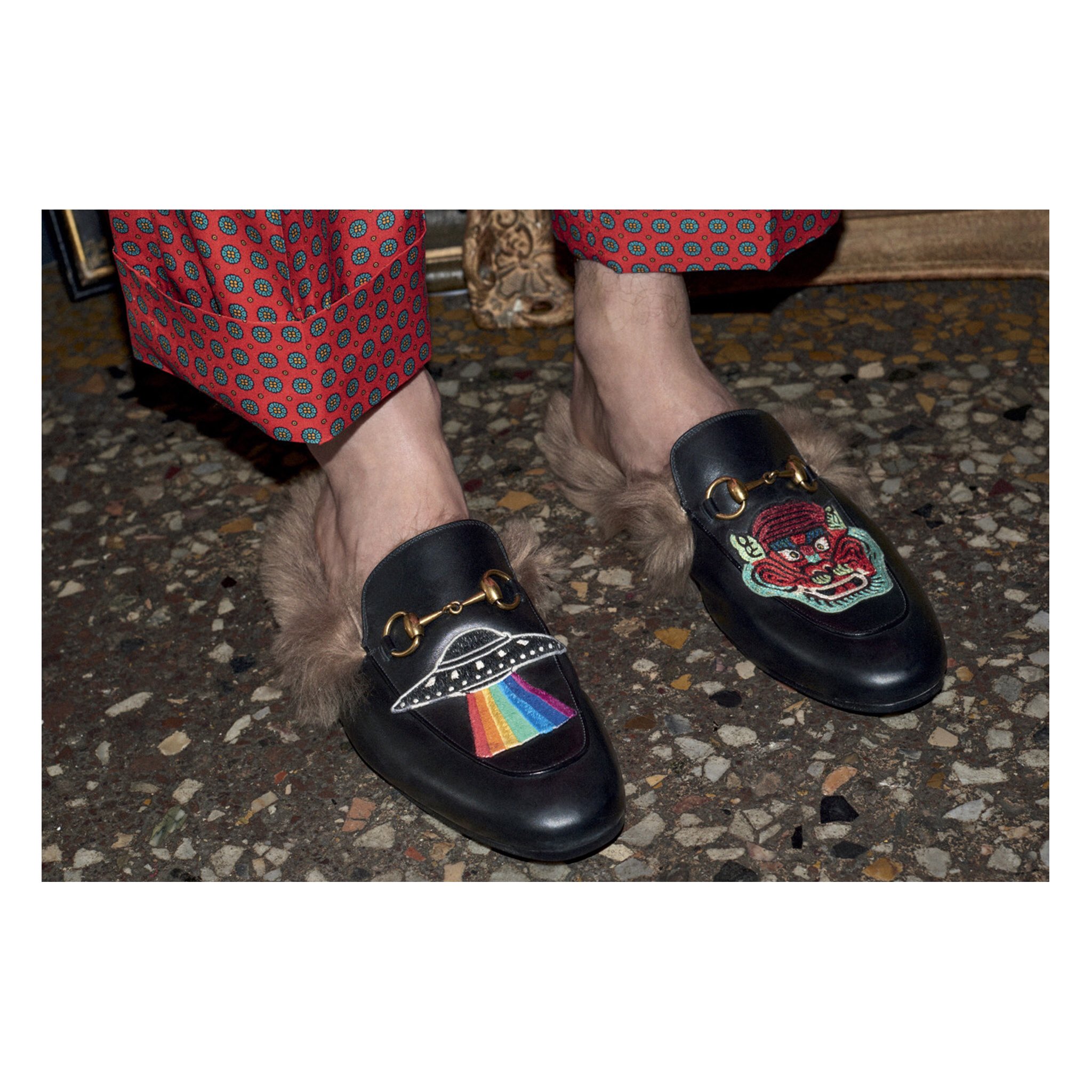 Vergelden West naald gucci on Twitter: "Rainbow UFO embroideries appear on the iconic  #GucciPrincetown slipper. #GucciPreFall17 https://t.co/PlGo3IvI1b  https://t.co/Q1y1RjtKlF" / Twitter