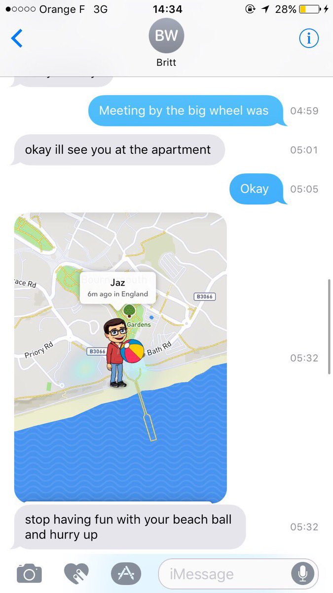 JJNM96's tweet photo. One of the funniest messages I got last weekend while @PrinnyBritt was locked out the appartment at 5am π #SnapchatStalker https://t.co/3X0pCHcGcb