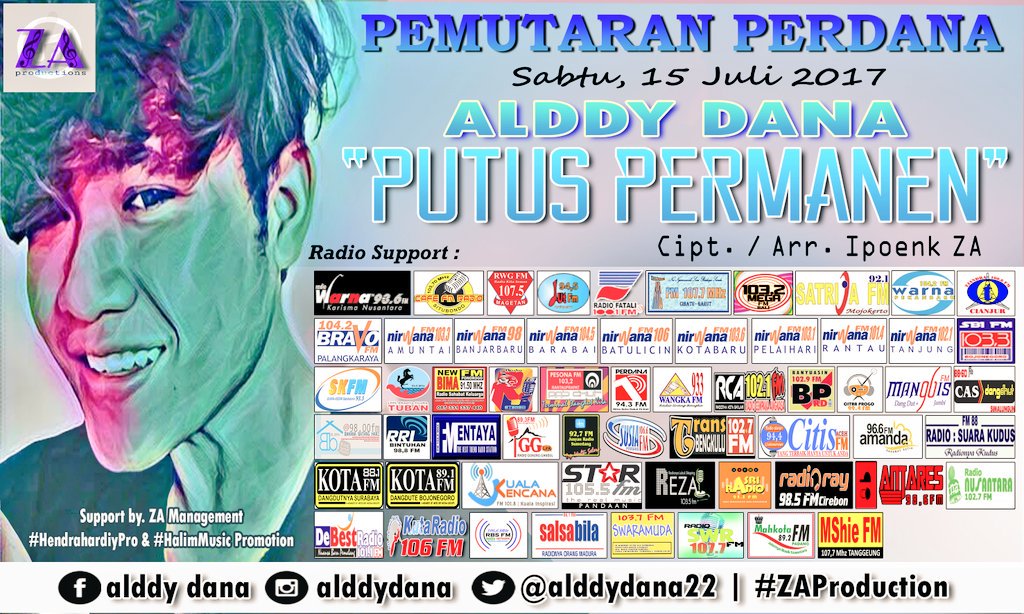 892MahkotaPDG's tweet photo. #NowPlaying #PemutaranPerdana @Alddydana22 - Putus Permanen #ZAProduction MD @DhyoFarino88 https://t.co/Aq0WyfZufJ
