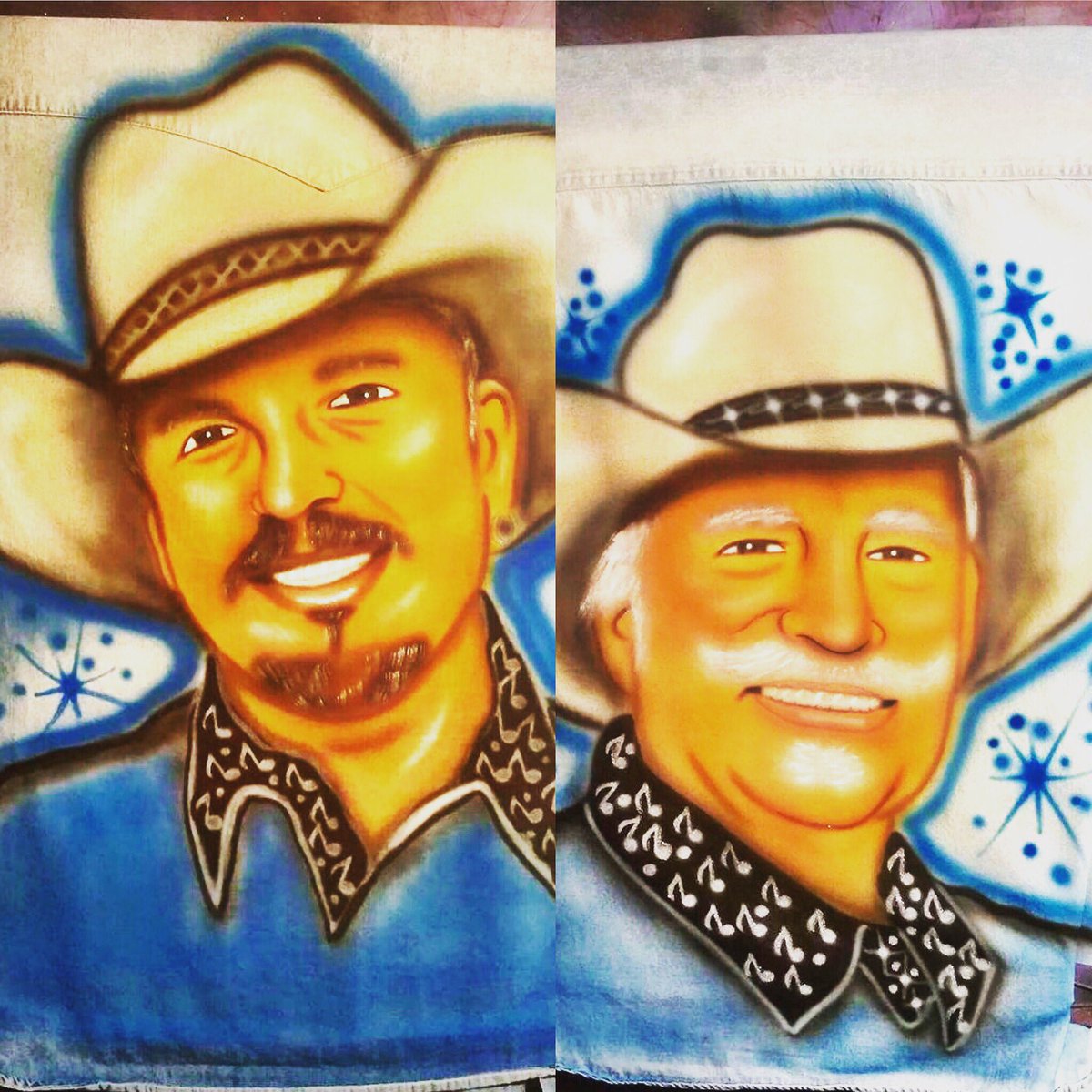 We have the greatest fans, thanks for the new portraits. #oldhippies #reggaecowboys