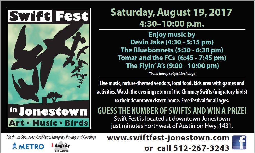 SwiftFest's tweet image. Come to Swift Fest! Live Music, Nature, Art, Family Fun. Shady Park, Near Lake
Just minutes from #Austin #RoundRock #CedarPark #MarbleFalls