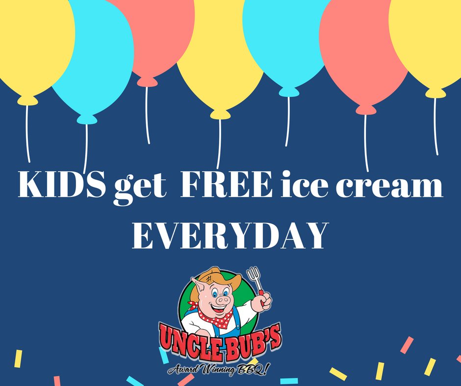 UncleBubsBBQ's tweet photo. You scream, they scream, we all scream for FREE ice cream! Treat the kiddies to some free ice cream at #UncleBubs! #BubLove #WestmontIL https://t.co/NG4zmPzJDt