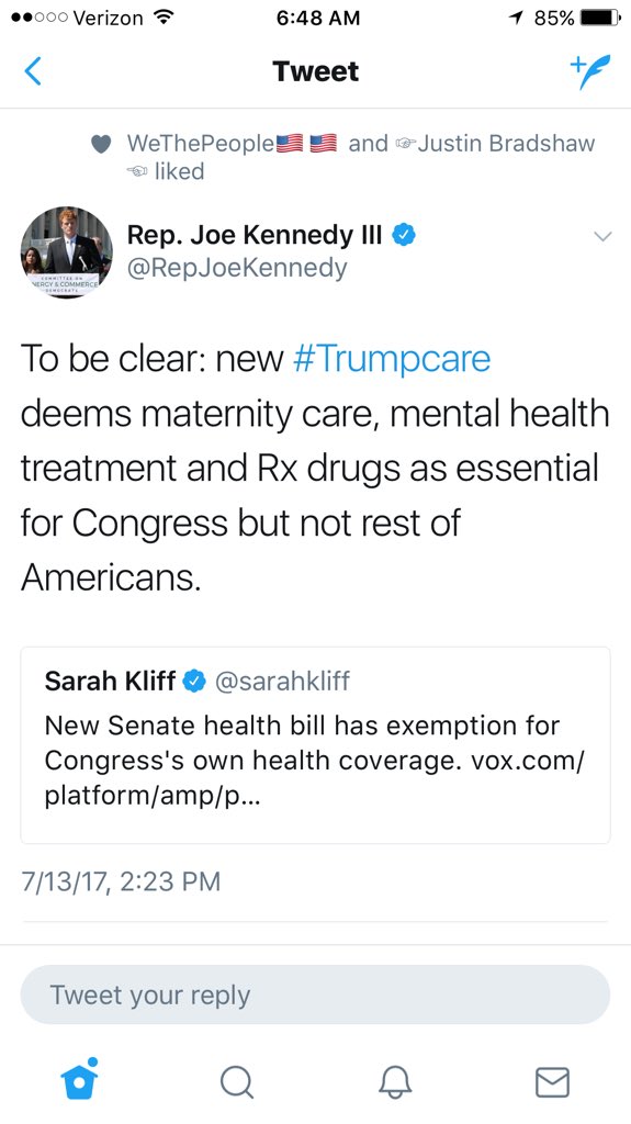 jojovargo1's tweet photo. @LOLGOP Congress gets to keep ACA coverage BUT EVERYONE ELSE 🖕ed w TRUMCARE SEEMS FAIR RIGHT @IvankaTrump https://t.co/igiAe5QXRh