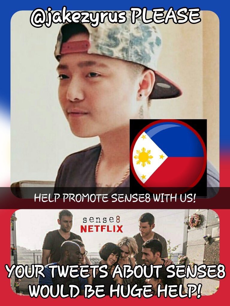 AmericanCluster's tweet photo. Please watch and support Sense8 @jakezyrus! It's a groundbreaking and breathtaking show for a global audience. #sense8PH #Sense8 @sense8 https://t.co/lzenwduExT