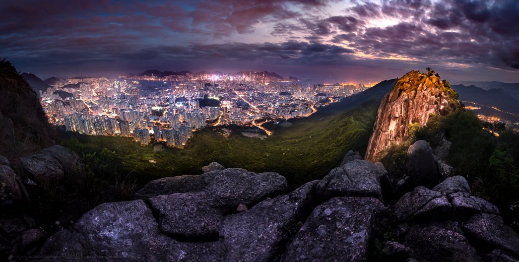 Good Morning! "Lion Rock" by Frank Zschieschang. #HongKong #landscapephotography #cityscape #sunset #Mountains #travelphotography #night