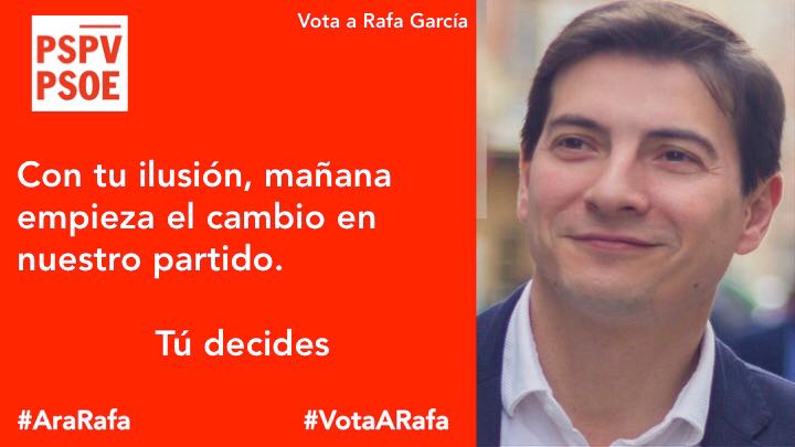 Nachoanon's tweet photo. #AraRafa #VotaARafa Compañer@s la militancia somos el motor de este partido Con ilusión y motivación yo mañana votaré a .@Rafa_Burjassot ✊🌹 https://t.co/CkJlO9Et4w