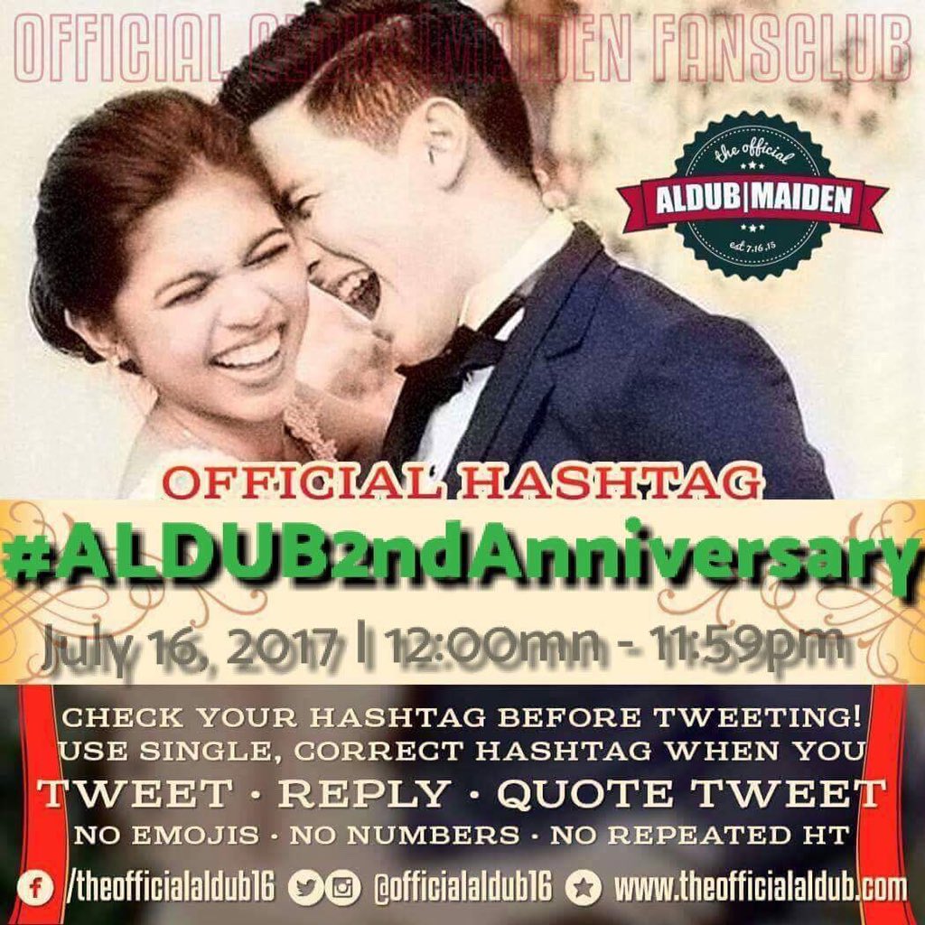 officialaldub16's tweet photo. Happy #ALDUB2ndAnniversary Richard &amp; Nicomaine at sa buong ALDUBnation!WALANG IWANAN!💛

@ofcaldub_malay 
@ofcaldub_taiwan 
@ofcaldub_AKLAN https://t.co/ff83DWsDLx