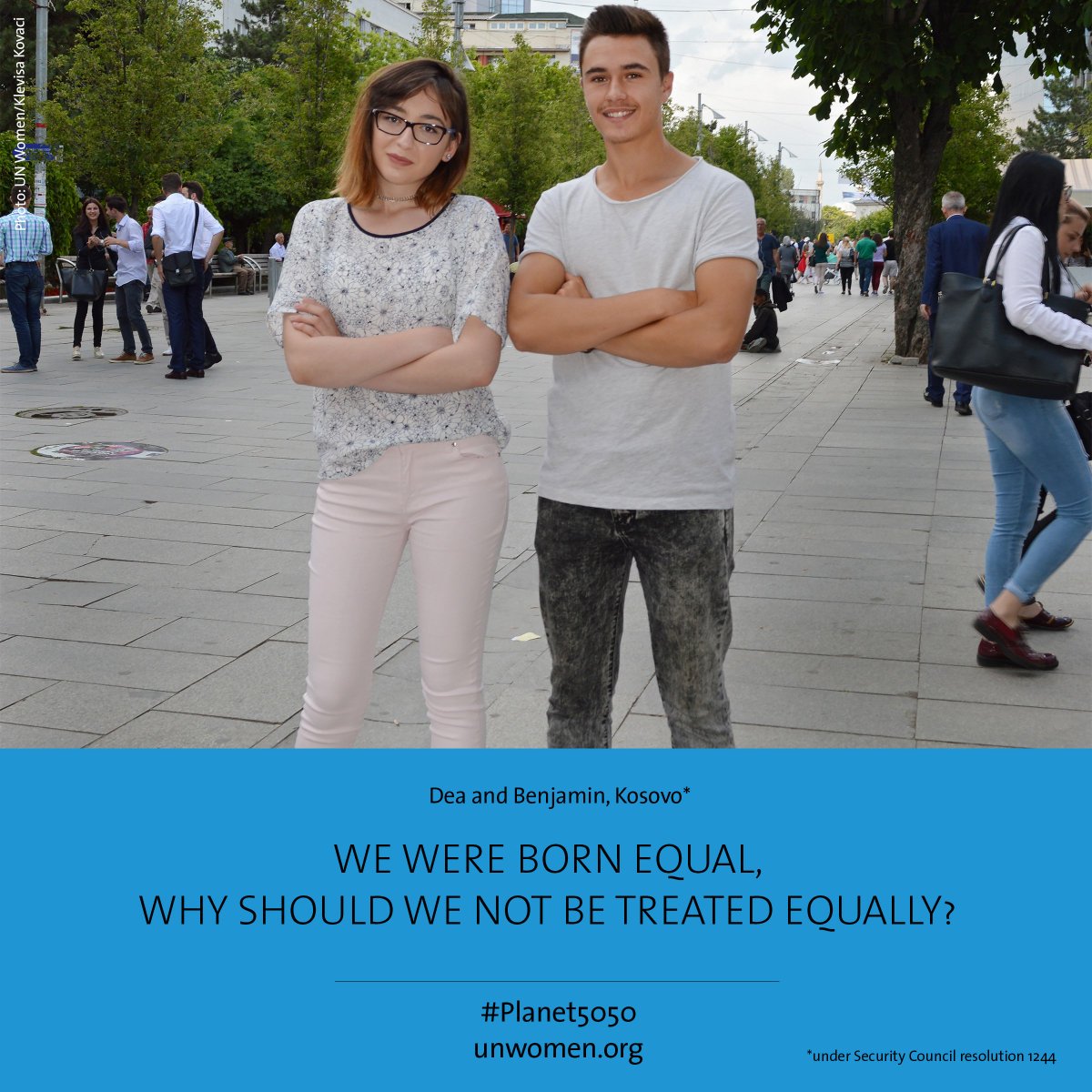UN_Women's tweet image. Men and women should be treated equally. Retweet if you agree! unwo.men/Aueu30dxDRc #Planet5050 #YouthSkills #WYSD