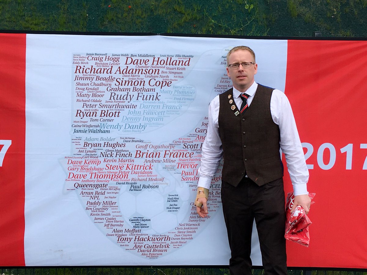simonjcope's tweet photo. Honoured to have my name on this @safc flag @sdsmith1981, thank you. #back2boro https://t.co/2ZnPhR1VI6