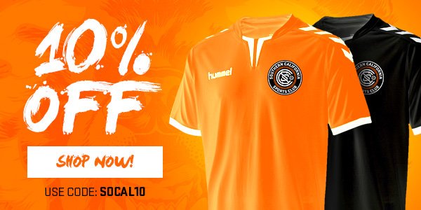 TheSoCalSC's tweet photo. Get you #SoCalSC gear now! Save 10% OFF on our entire store! > https://t.co/YZFGKax07j

#NPSL2017 #Shop https://t.co/LV5xSdmnX3