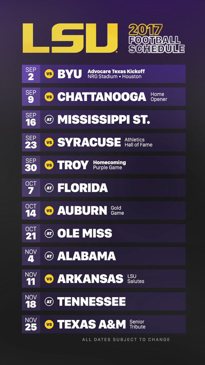 Lsu Football Schedule 2022 23 Lsu Football On Twitter: "Only 7️⃣ Saturdays Until The Tigers Are Back In  Action! Https://T.co/Wifz37Fwna" / Twitter
